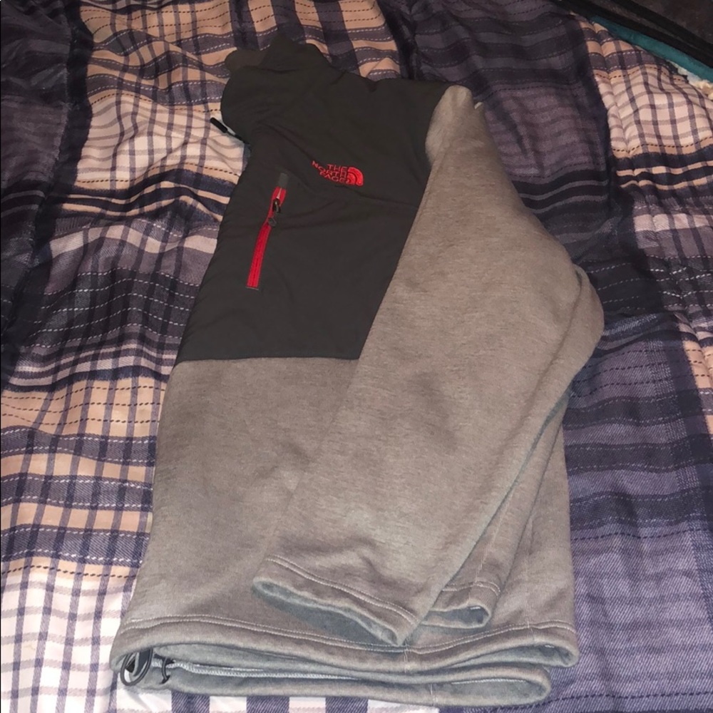 North Face zip up sweat shirt